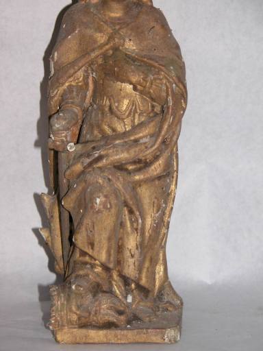 Statuette du tabernacle : détail du corps de sainte Catherine d'Alexandrie.