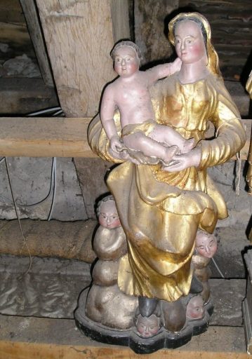 Statue : Vierge à l'Enfant assise