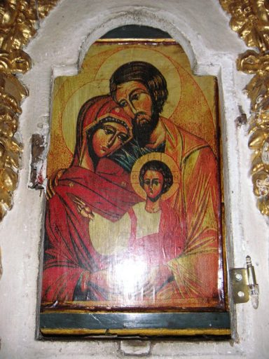 Détail de la porte du tabernacle, remplacée.