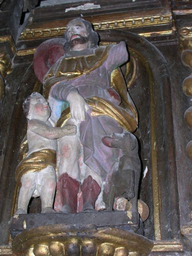 Statuette de saint Roch, l'ange et le chien.