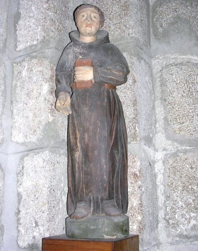 Statue : saint moine tenant un livre