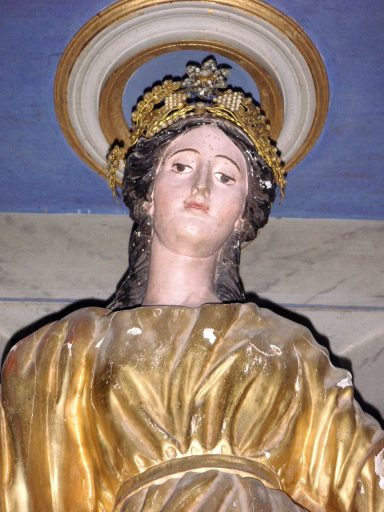 Détail du visage. - © Ministère de la culture ; © Conseil Général de la Creuse, Conservation des antiquités et objets d'art