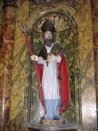 Statue : saint Blaise (retable de la chapelle sud)