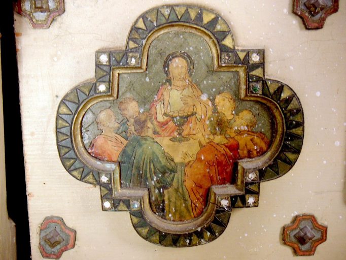 Détail du troisième médaillon : la Cène.