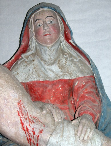 Détail du buste de la Vierge.