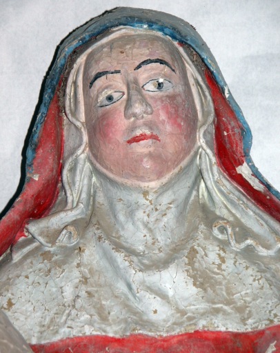 Détail du visage de la Vierge.