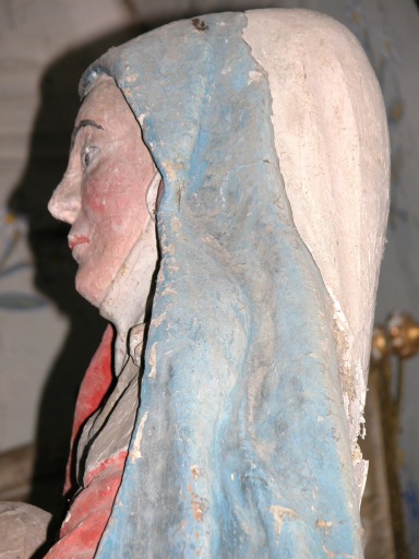 Détail du profil gauche de la Vierge.