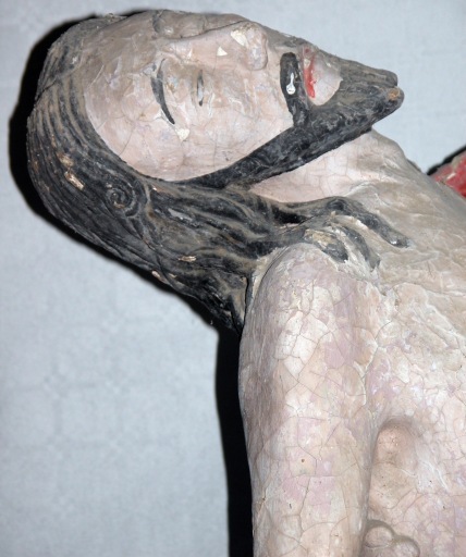 Détail du profil droit du Christ.