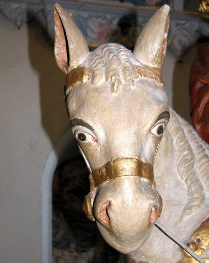 Détail de la tête du cheval.