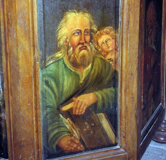 Détail du panneau de saint Matthieu et l'ange.