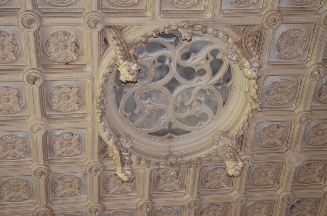 pavillon central, 1er étage, plafond, détail