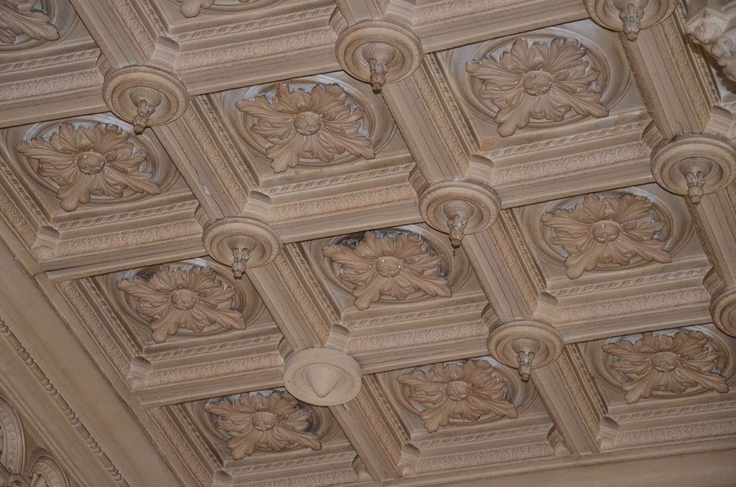 pavillon central, 1er étage, plafond, détail