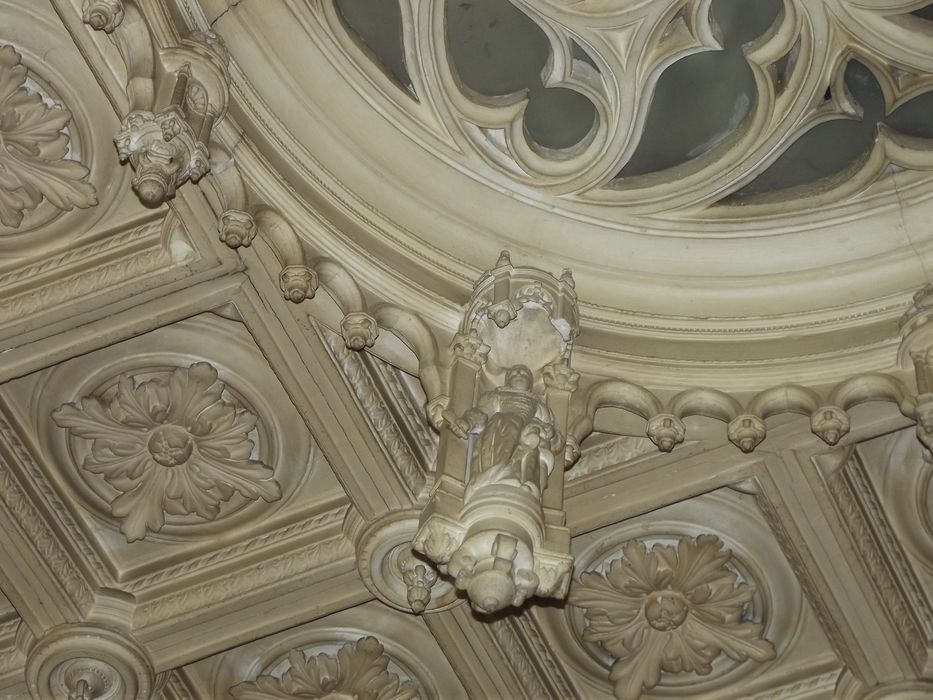 pavillon central, 1er étage, plafond, détail