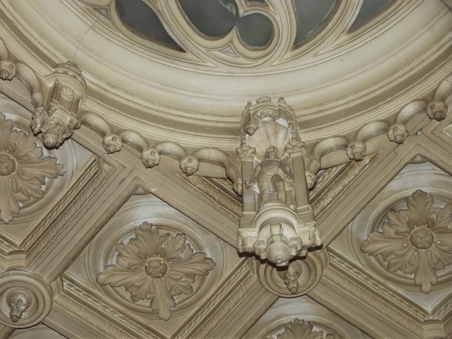 pavillon central, 1er étage, plafond, détail