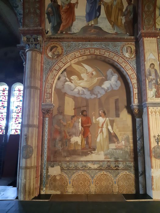 chapelle Saint-Laurent, choeur, peinture monumentale, vue partielle