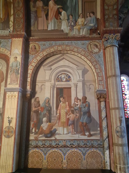 chapelle Saint-Laurent, choeur, peinture monumentale, vue partielle