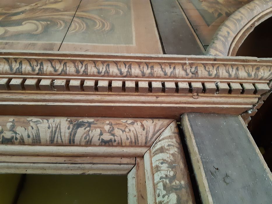 chambre à alcôve, lambris de revêtement, détail