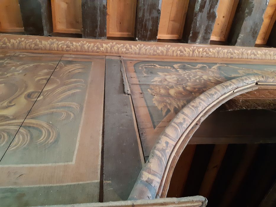 chambre à alcôve, lambris de revêtement, détail