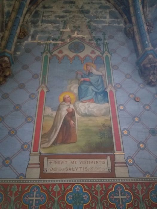 église, chapelle absidiale, peinture monumentale, vue partielle