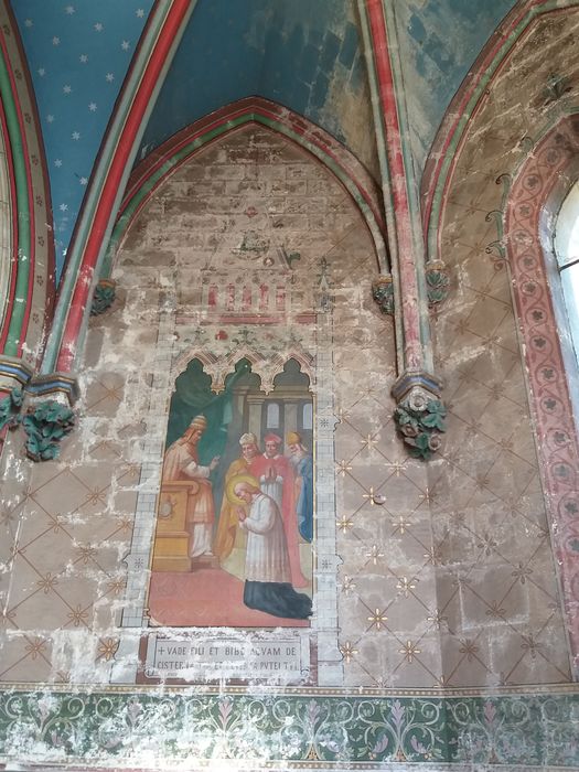 église, chapelle absidiale, peinture monumentale, vue partielle