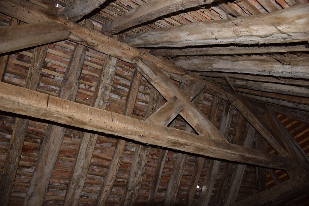 logis de la ferme de la Roche, vue partielle de la charpente