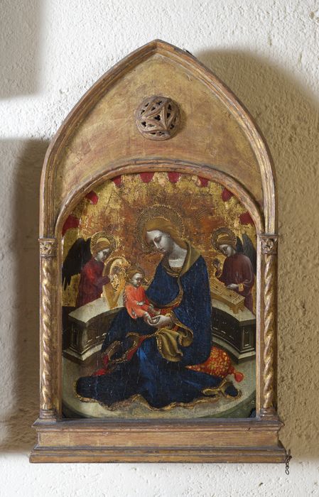 tableau : Vierge à l'Enfant entre deux anges musiciens