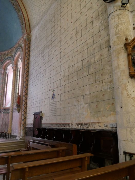 nef, mur gouttereau sud, vue partielle