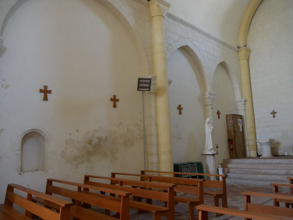 nef, mur gouttereau sud, vue partielle