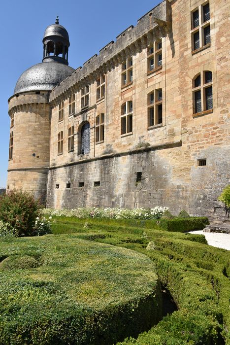 broderies (art topiaire), vue Est du Châteaux