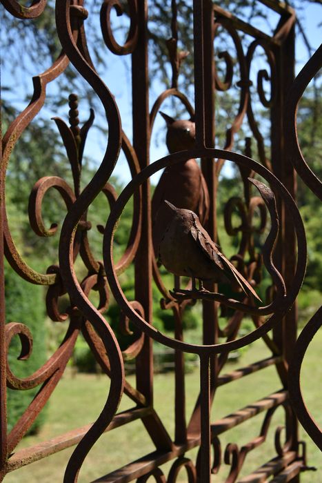 portail en fer forgé, détail (oiseau)
