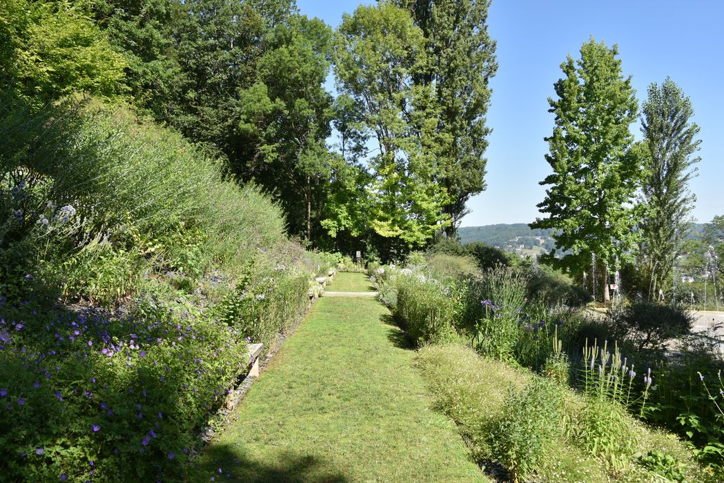 chemin, massif fleuri