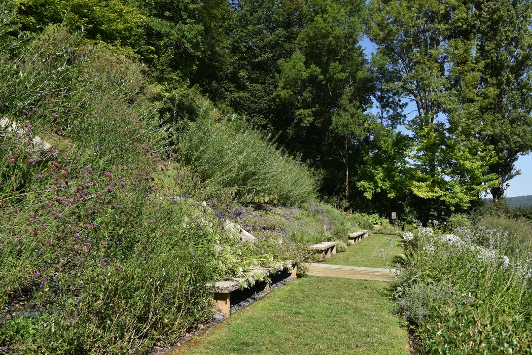 chemin, massif fleuri