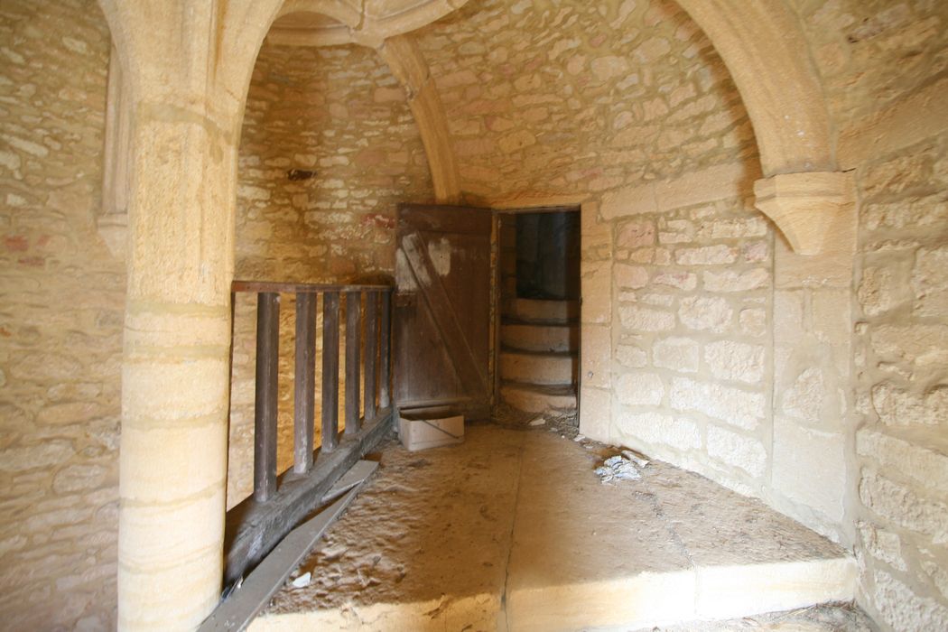 escalier à vis, dernier palier