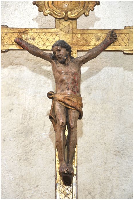 croix d'autel : Christ en croix, détail