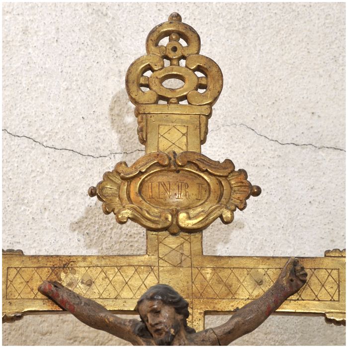 croix d'autel : Christ en croix, détail