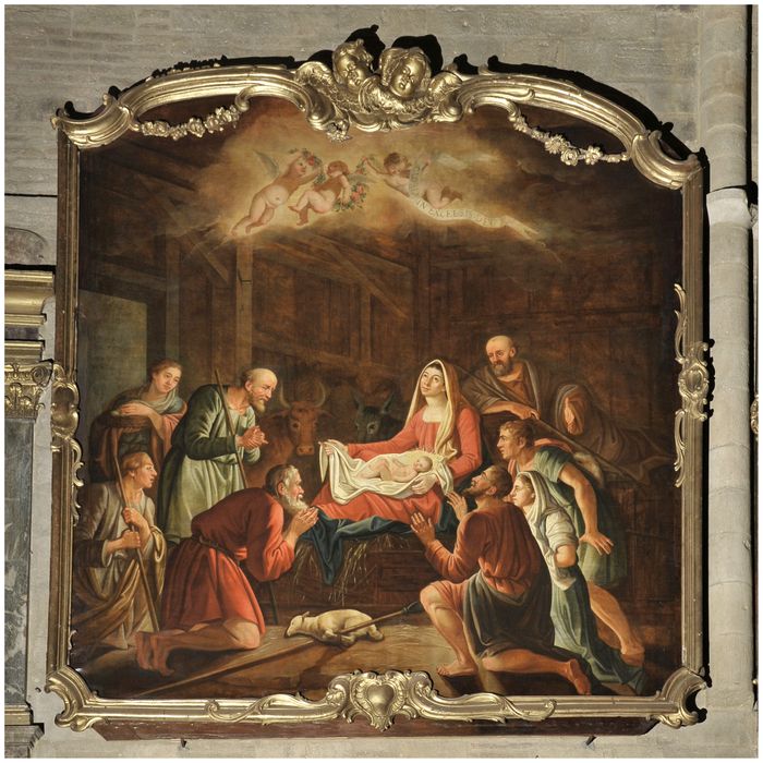 tableau : Adoration des bergers ; cadre