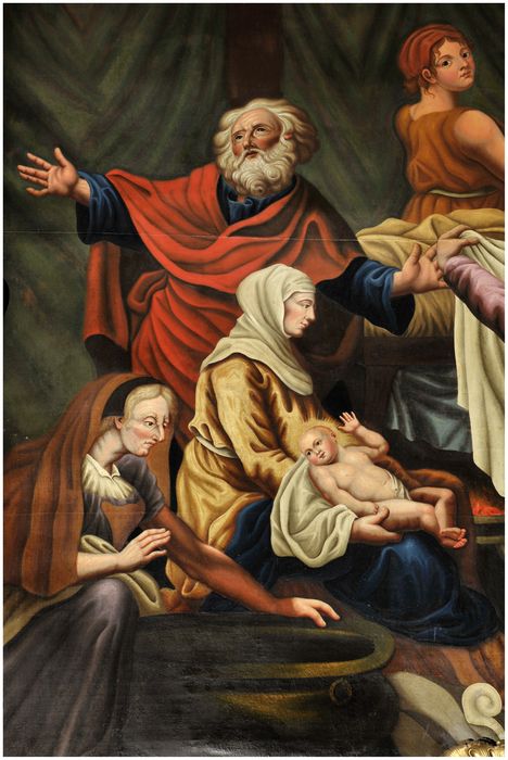 tableau : Naissance de la Vierge, vue partielle