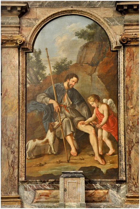 tableau : saint Roch soigné par un ange