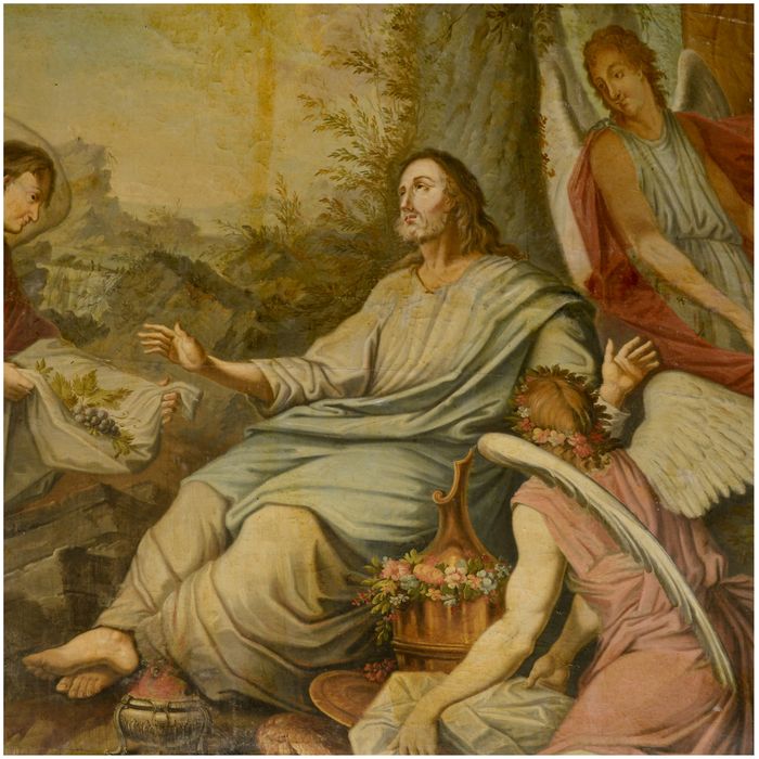 tableau : Christ servi par les anges