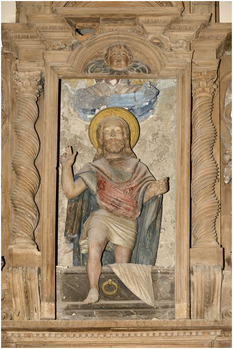 retable, groupe sculpté : la Mise au tombeau