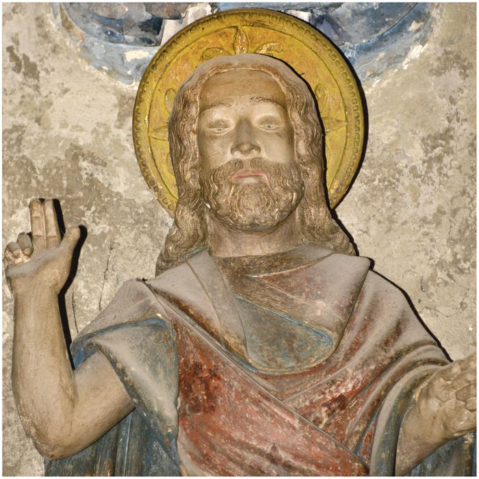 retable, groupe sculpté : la Mise au tombeau