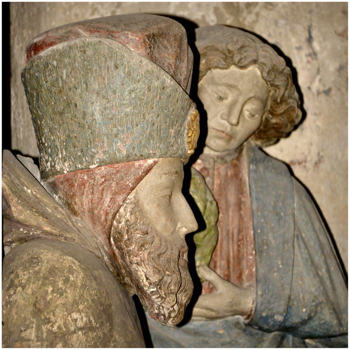 retable, groupe sculpté : la Mise au tombeau