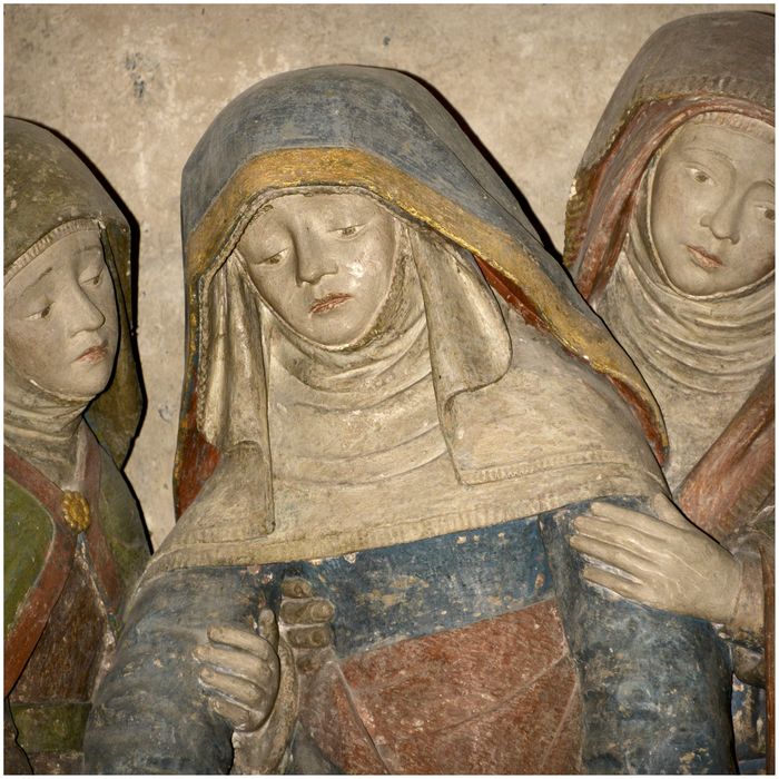 retable, groupe sculpté : la Mise au tombeau