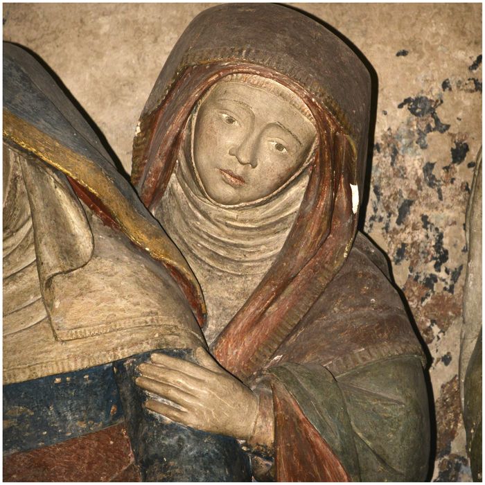 retable, groupe sculpté : la Mise au tombeau