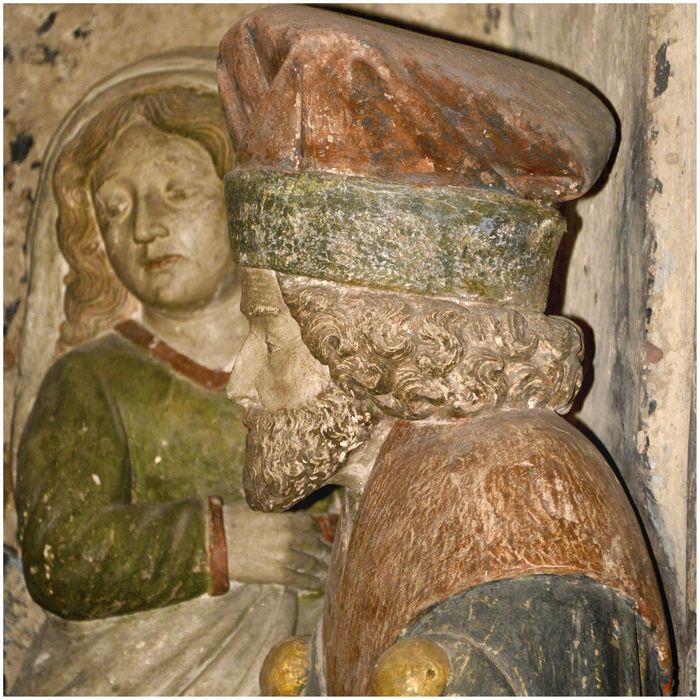 retable, groupe sculpté : la Mise au tombeau