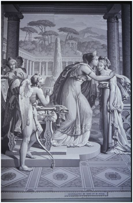 chambre, détail d'une grisaille