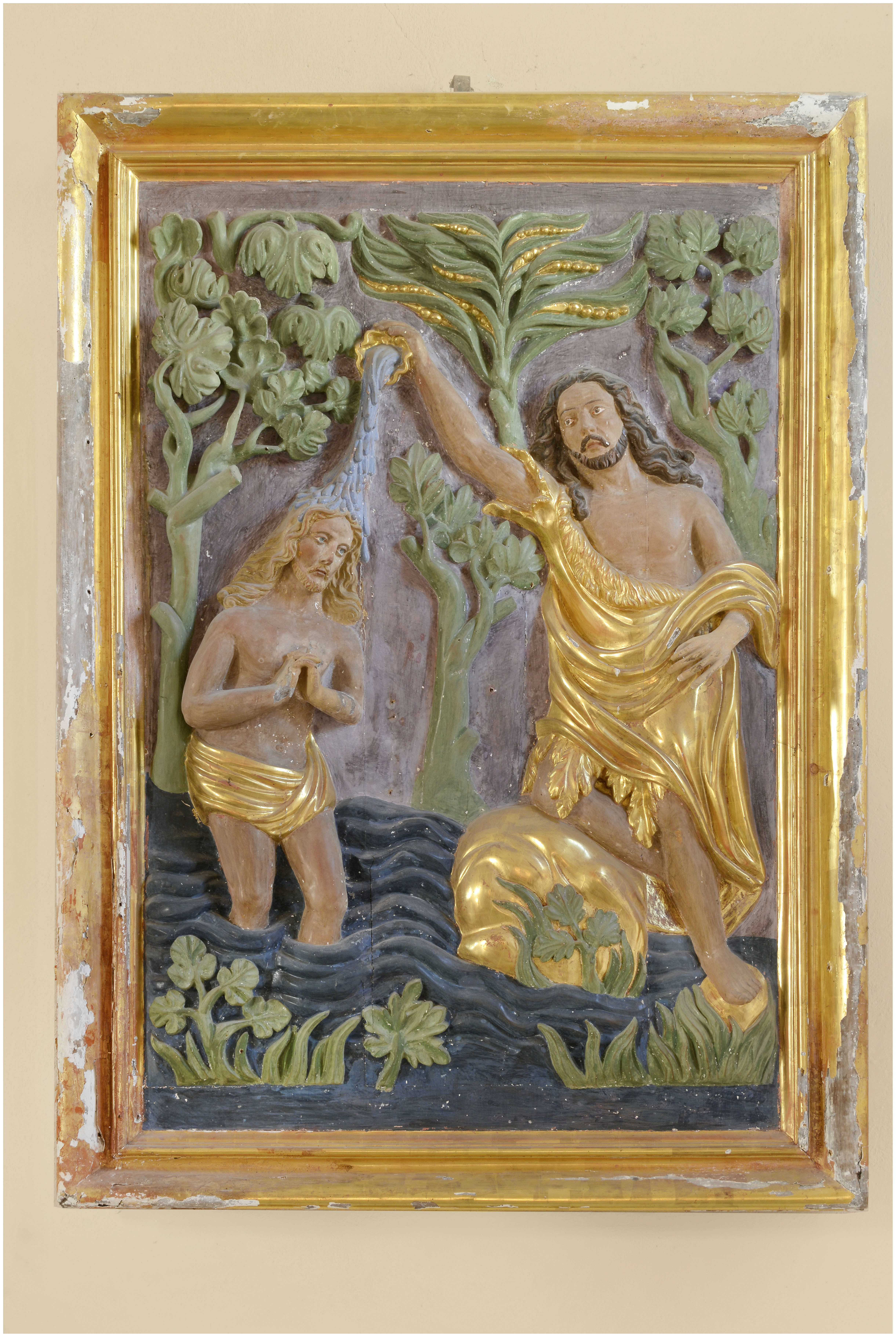 Bas-relief : Baptême du Christ