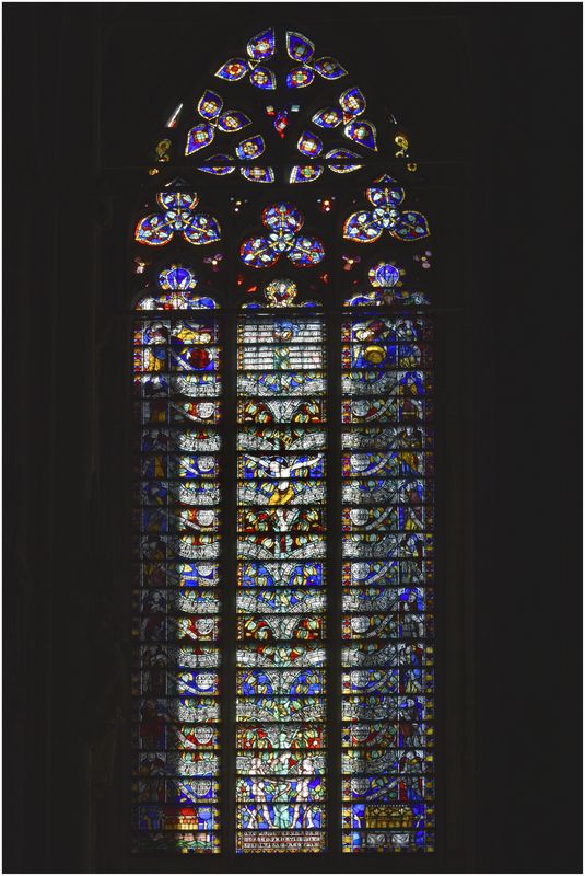 Chapelle de la Sainte-Croix. Vitrail de l'Arbre de Vie, vers 1320. Vue d'ensemble.er