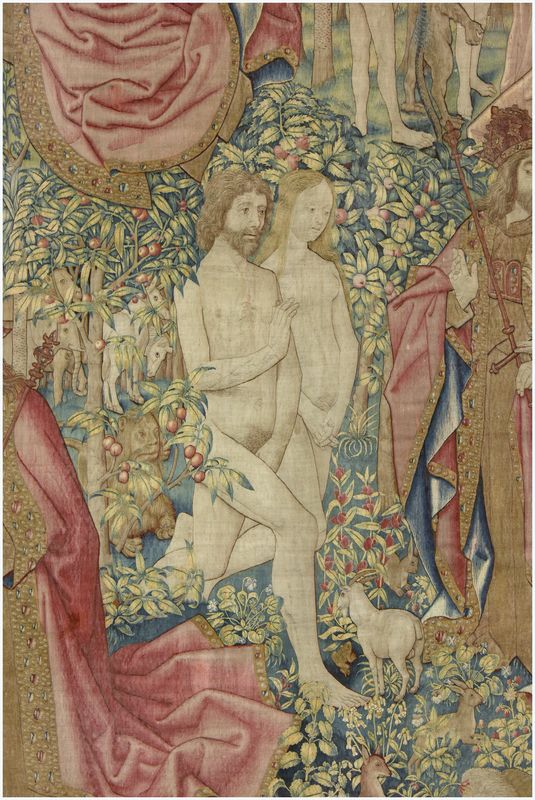 Tapisserie de la Création. Détail. Adam et Eve.