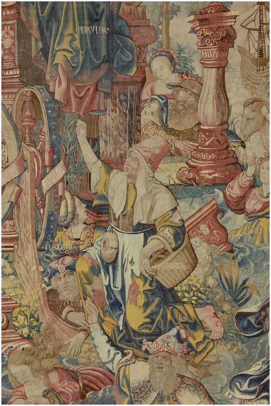 Tapisserie. Allégorie de la Fortune, 16e siècle, atelier flamand, classée MH le 30/09/1911. Détail.